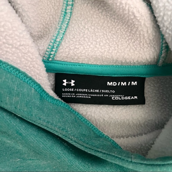 Under Armour Womens hoodie medium loose fit cold gear green gray - Picture 5 of 6
